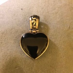 Vintage Brighton Onyx Heart Pendant.
